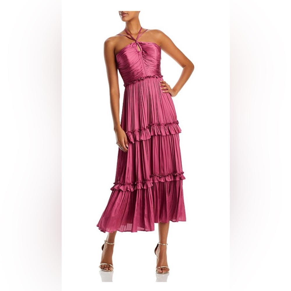 AQUA Strappy Ruched Midi Dress - 100% Exclusive. Bloomingdales - Size S